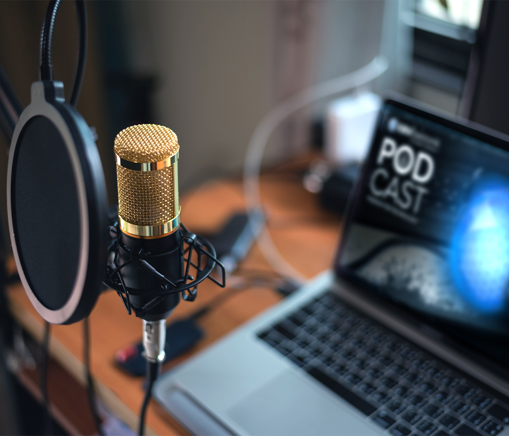 An insight into the recording of a corporate podcast, which we successfully implement with our clients as a digital agency.