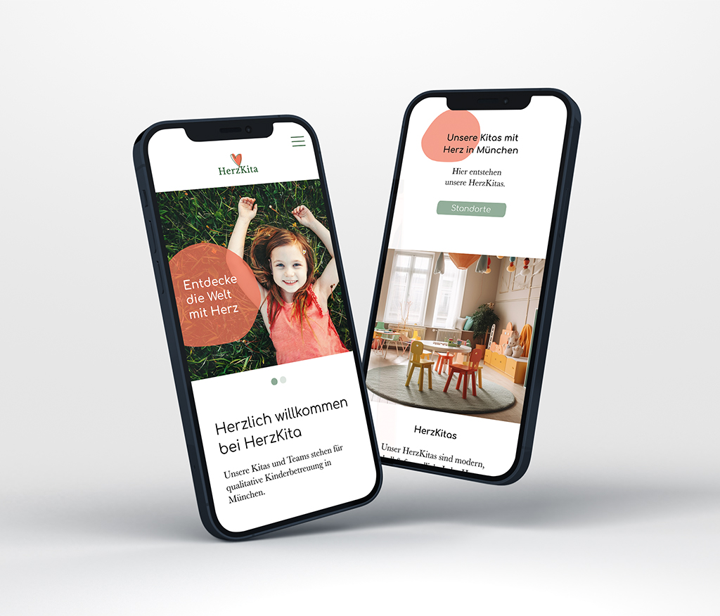 Einblicke in das responsive, auf WordPress basierende Webdesign, das wir als Digitalagentur für ein Kita Start-up aus München umgesetzt haben.