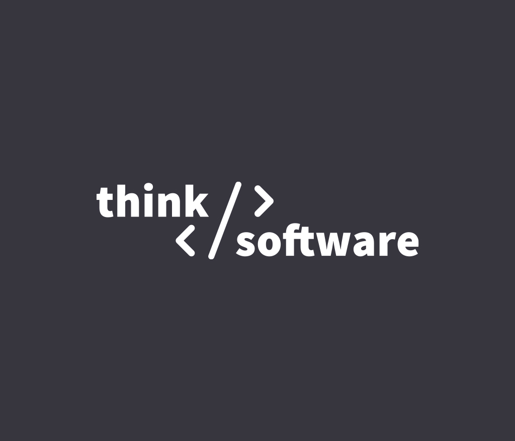 Signet mit dem Schriftzug "Think Software", das wir für eine Konferenz zum Thema Software umgesetzt haben.